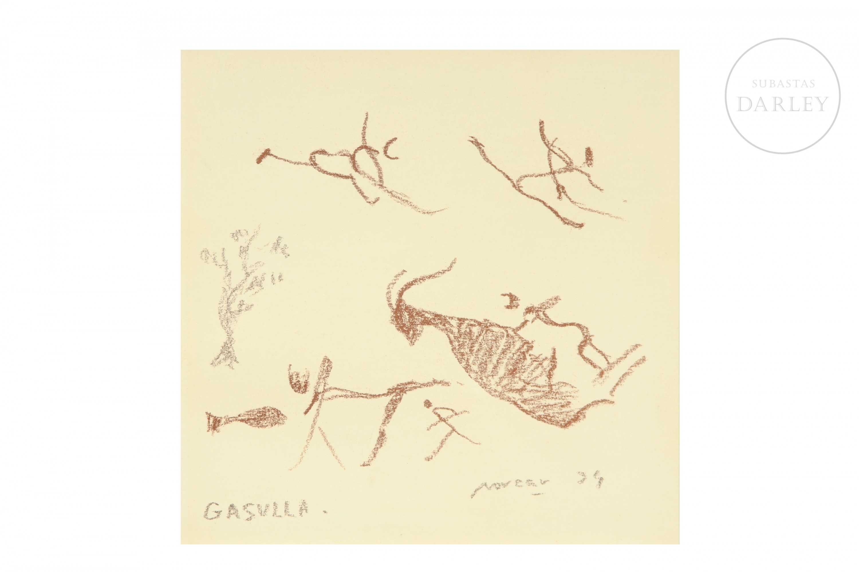 Artwork by Vicente Porcar, Gasulla, Made of sanguine on paper