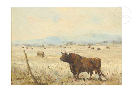 Toros pastando by Vicente Sánchez Navarro