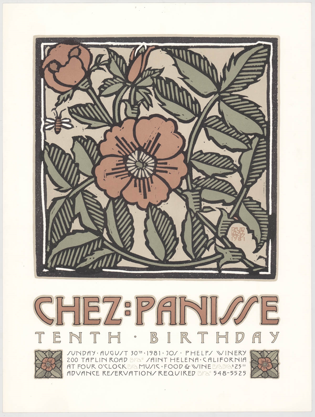 David Lance Goines | David Lance Goines for Chez Panisse Poster (1981 ...