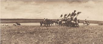 Attributed to Thomas Magee (American, 1862-1930) Photographic Print, Ca. 20th C., "Sun Dance Ceremony", H 9" W 20 - Thomas Magee