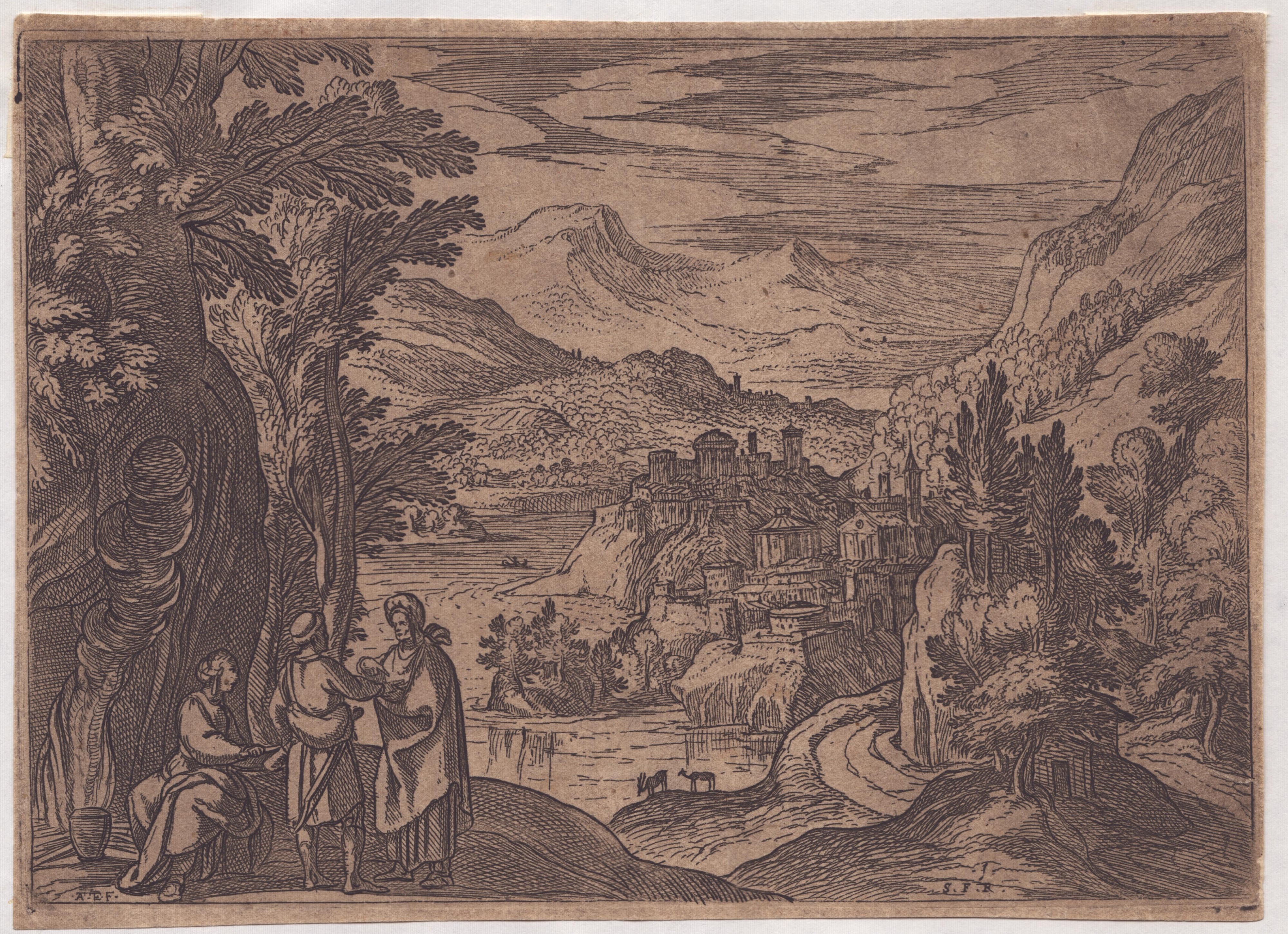 Landscape with figures by Antonio Tempesta, 1172
