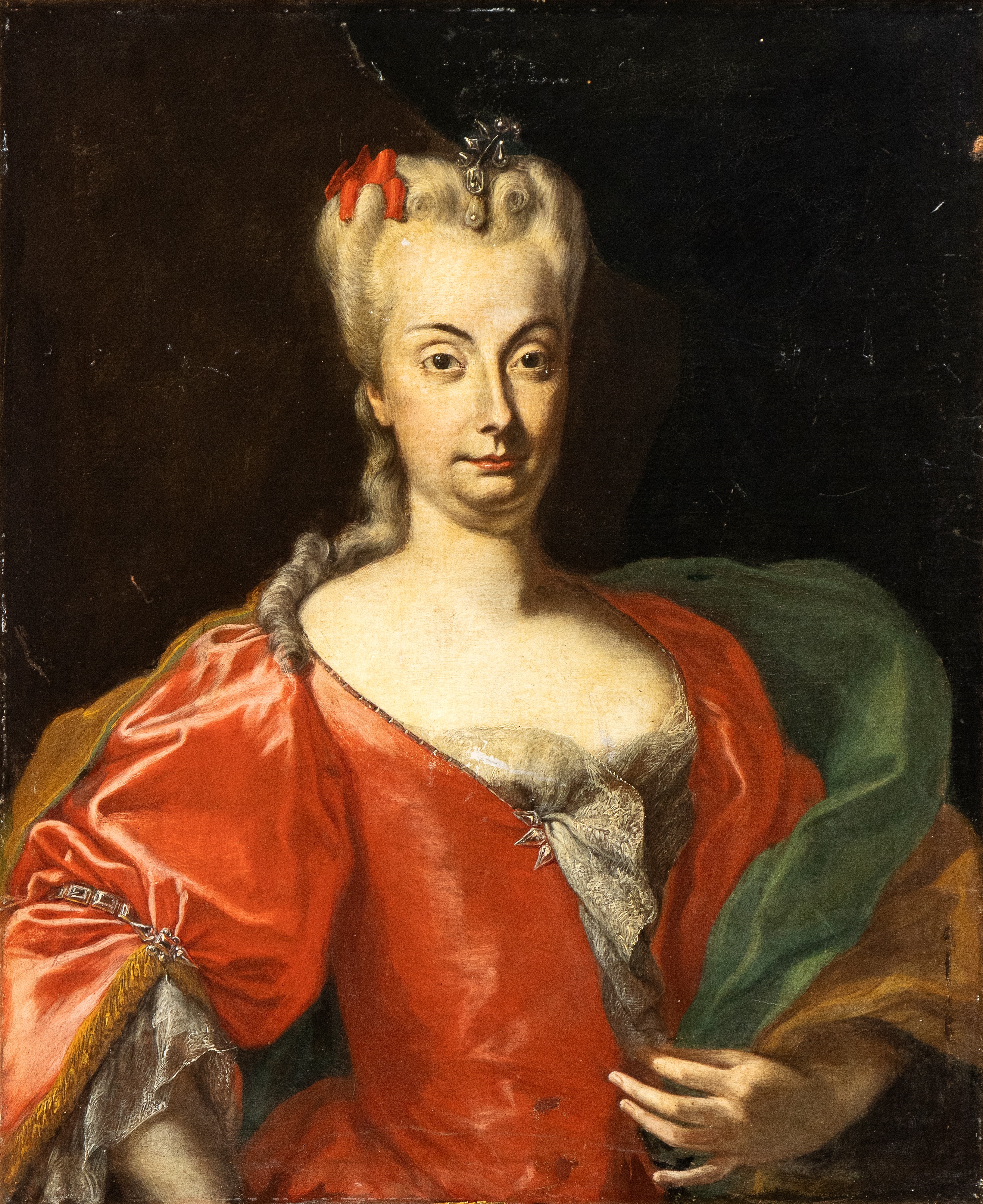 Portrait of a gentlewoman in a red dress