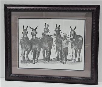 AG) Mules Signed By Dave McCamon 23" By 19 - Dave Mccamon