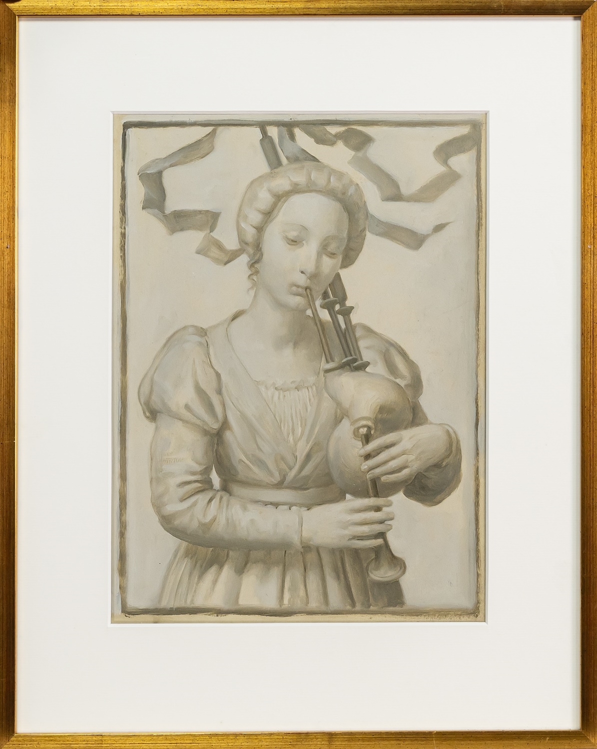 Artwork by John Bulloch Souter, THE PIPER, Made of oil on paper