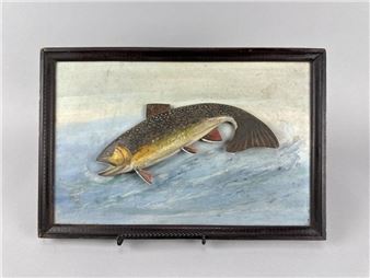 Jumping Brook Trout Plaque - John Hodge