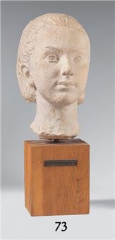 Germaine DESGRANGES-BESNARD (1884-1975) Portrait of her daughter Claude Original plaster. Height with base: 50 cm - Germaine Desgranges-besnard