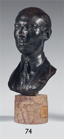 Philippe BESNARD (1885-1971) Portrait of the Comte de Paris, 1928 Patinated bronze proof, signed and dated. Height with marble base: 54 cm