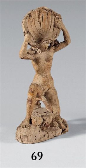 Philippe BESNARD (1885-1971) Woman with shell and child Original terracotta. Height: 27 cm