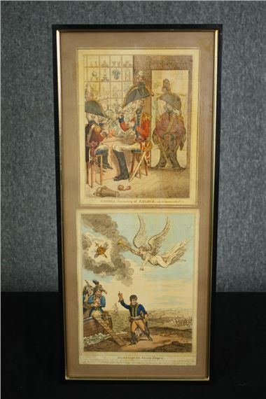 James Gillray | Two 19th century James Gillray prints, framed and