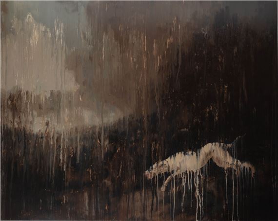 Trzy psy atakujące lisy by Krzysztof Nowicki, 2022