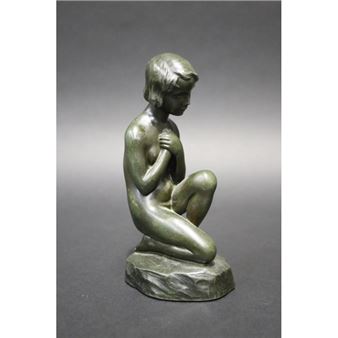 a kneeling nude girl - E. Borch