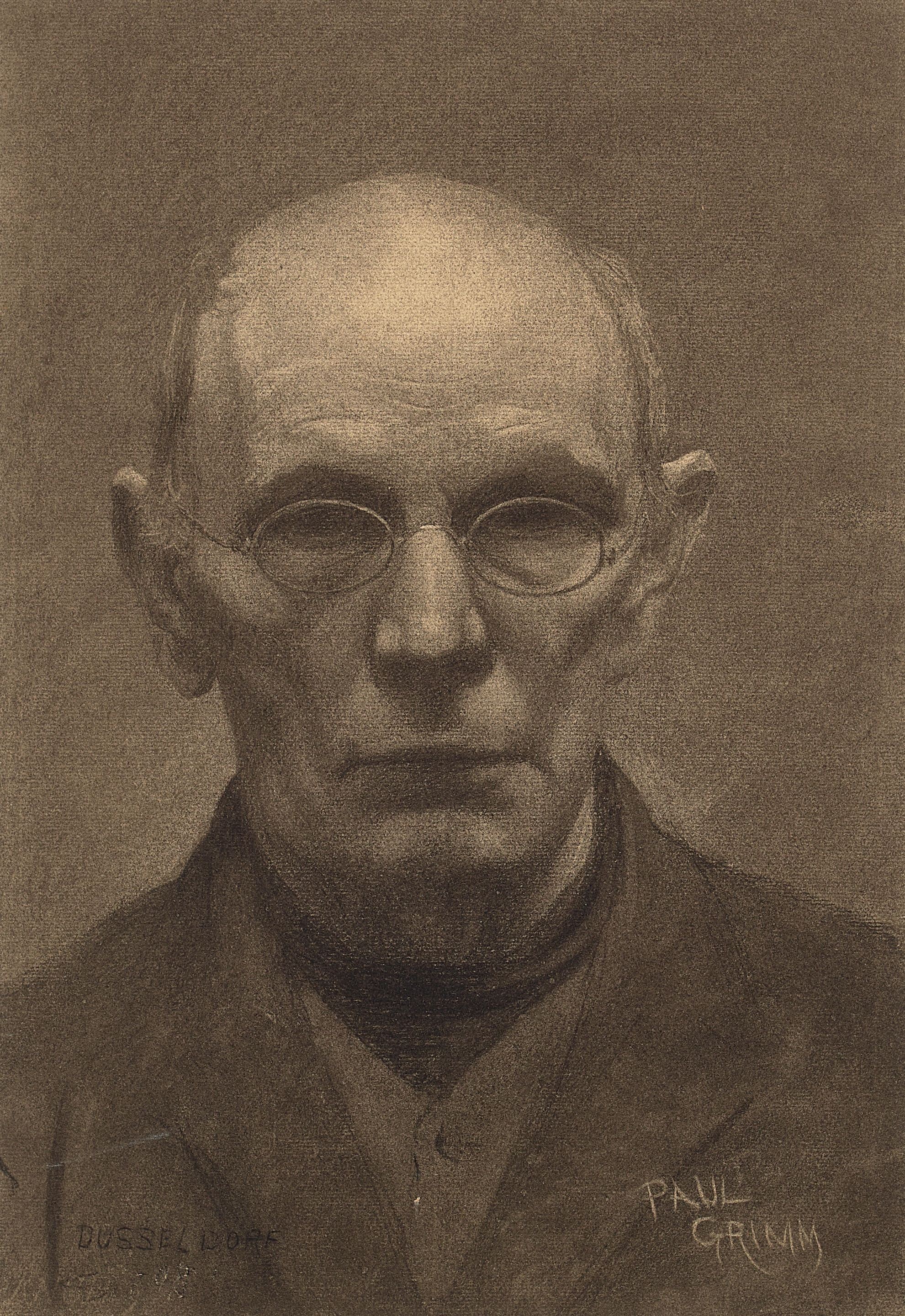 Artwork by Paul Grimm, Dusseldorf Portraits, Made of charcoal on paper