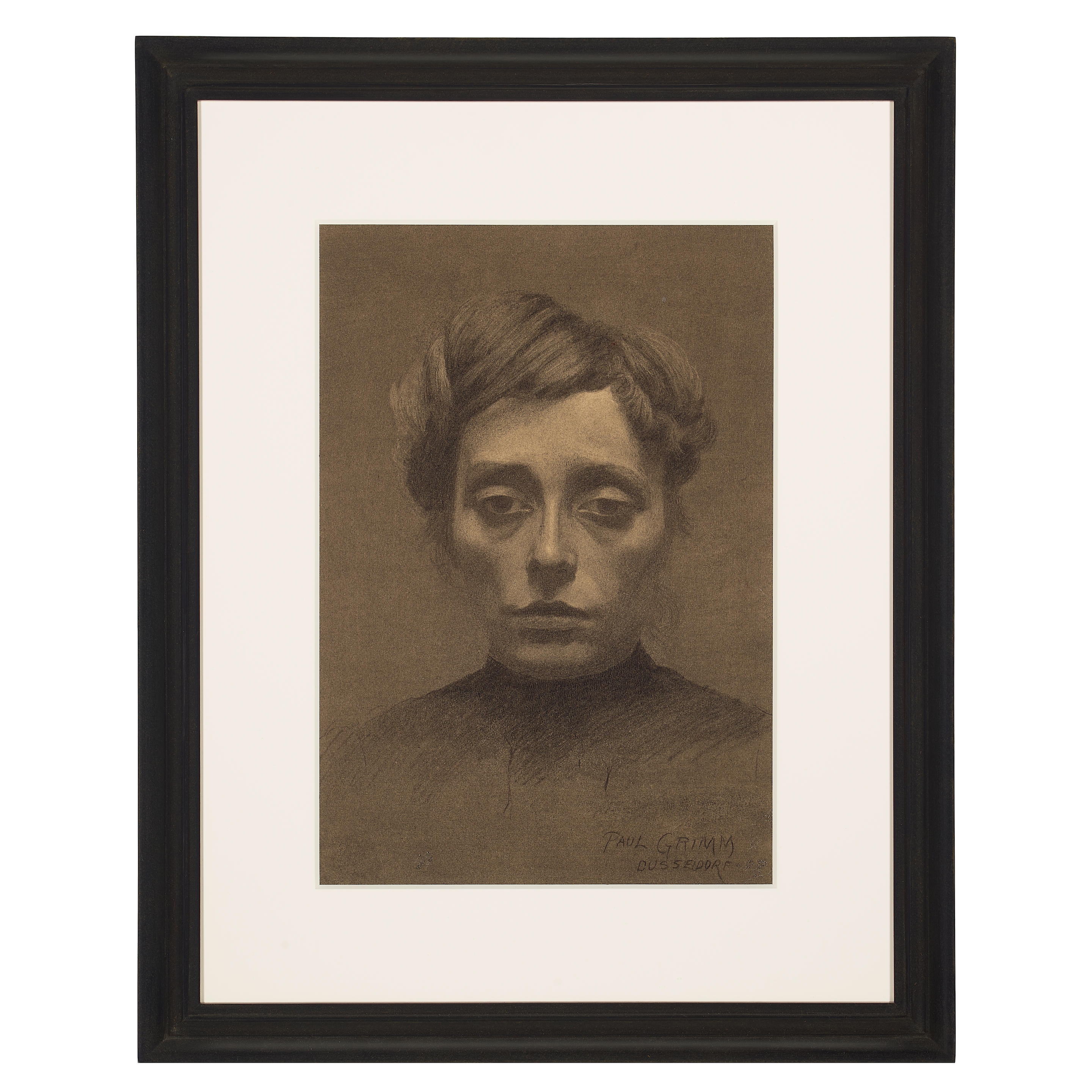 Artwork by Paul Grimm, Dusseldorf Portraits, Made of charcoal on paper