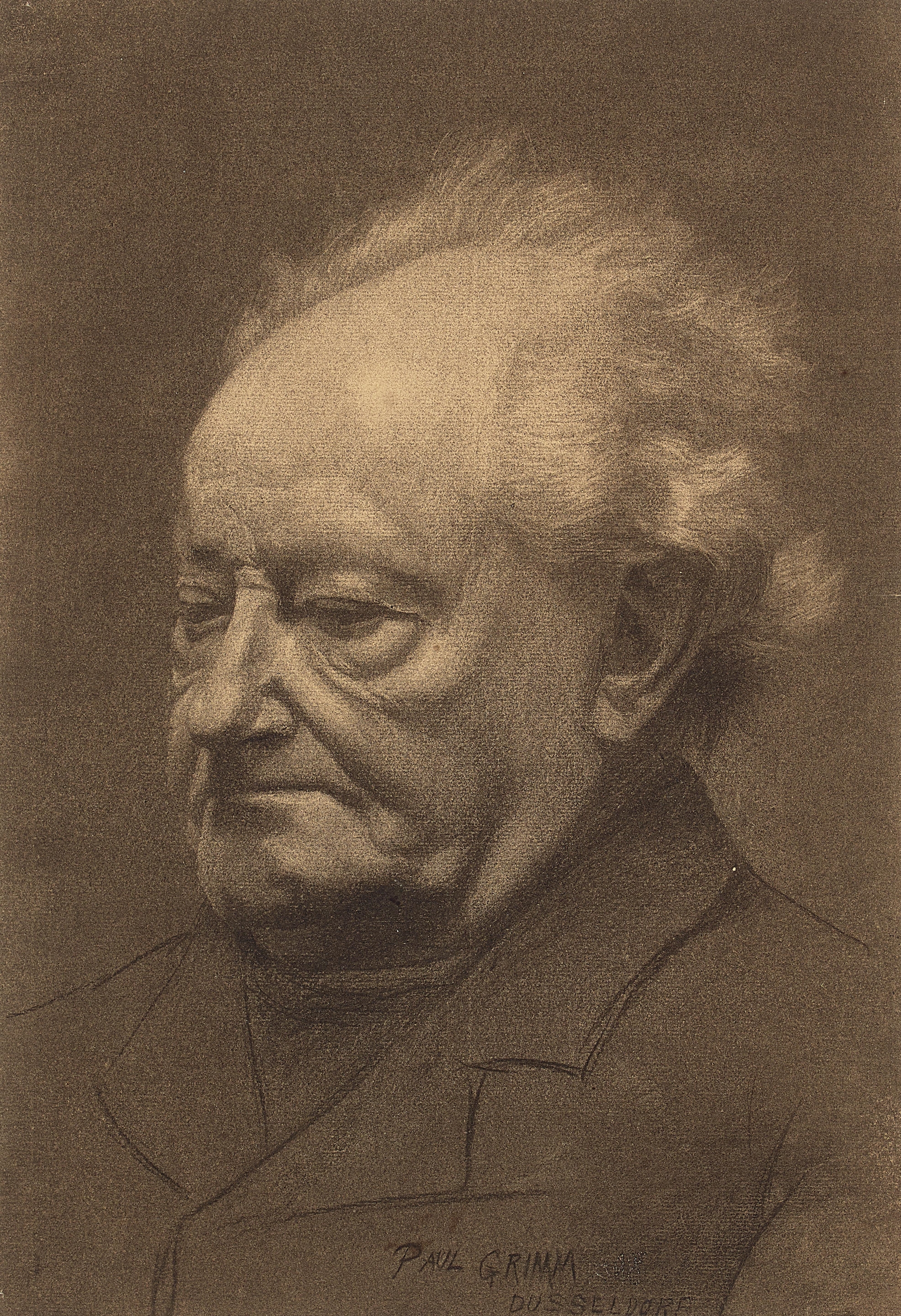Artwork by Paul Grimm, Dusseldorf Portraits, Made of charcoal on paper