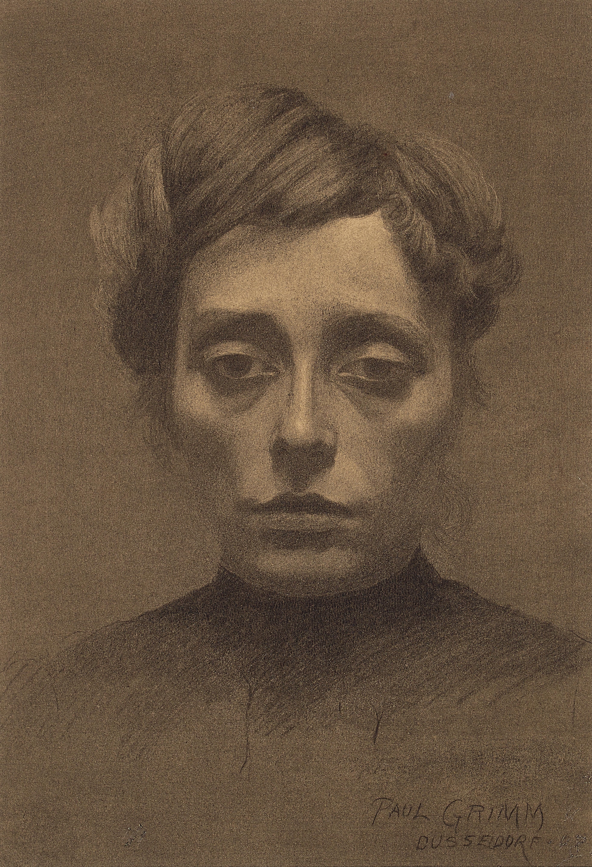 Artwork by Paul Grimm, Dusseldorf Portraits, Made of charcoal on paper