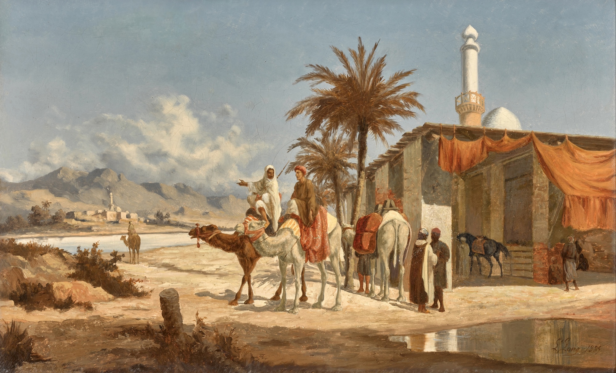 Lieutenant Long | A pair of landscapes depicting riders: by an oasis ...