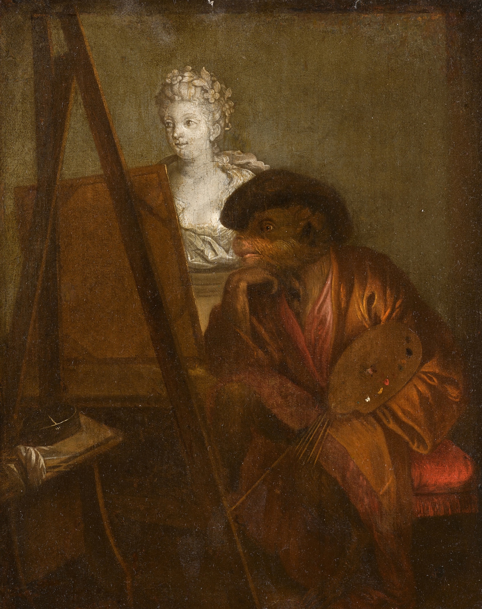 Artwork by Jean-Antoine Watteau, La Peinture, Made of oil on canvas