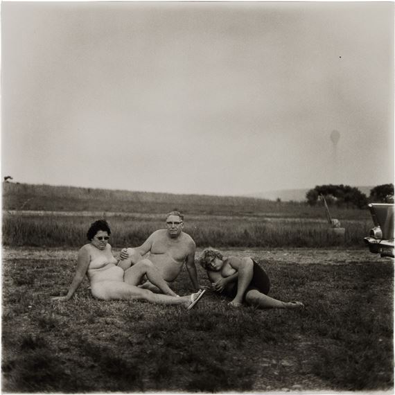 A Family One Evening in a Nudist Camp, PA by Diane Arbus, Executed in 1965