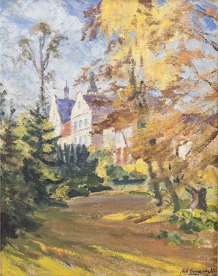 'Schlossansicht im Herbst' / 'Castle view in fall' by Albert Lipczinski, 1897