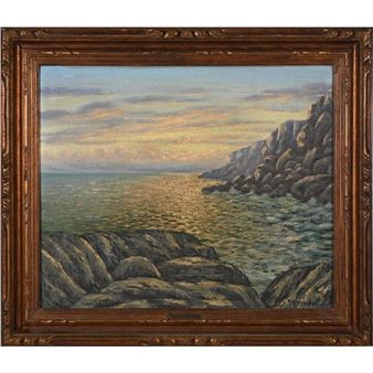 Soleil couchant sur le bord de mer - Michel Hernandez