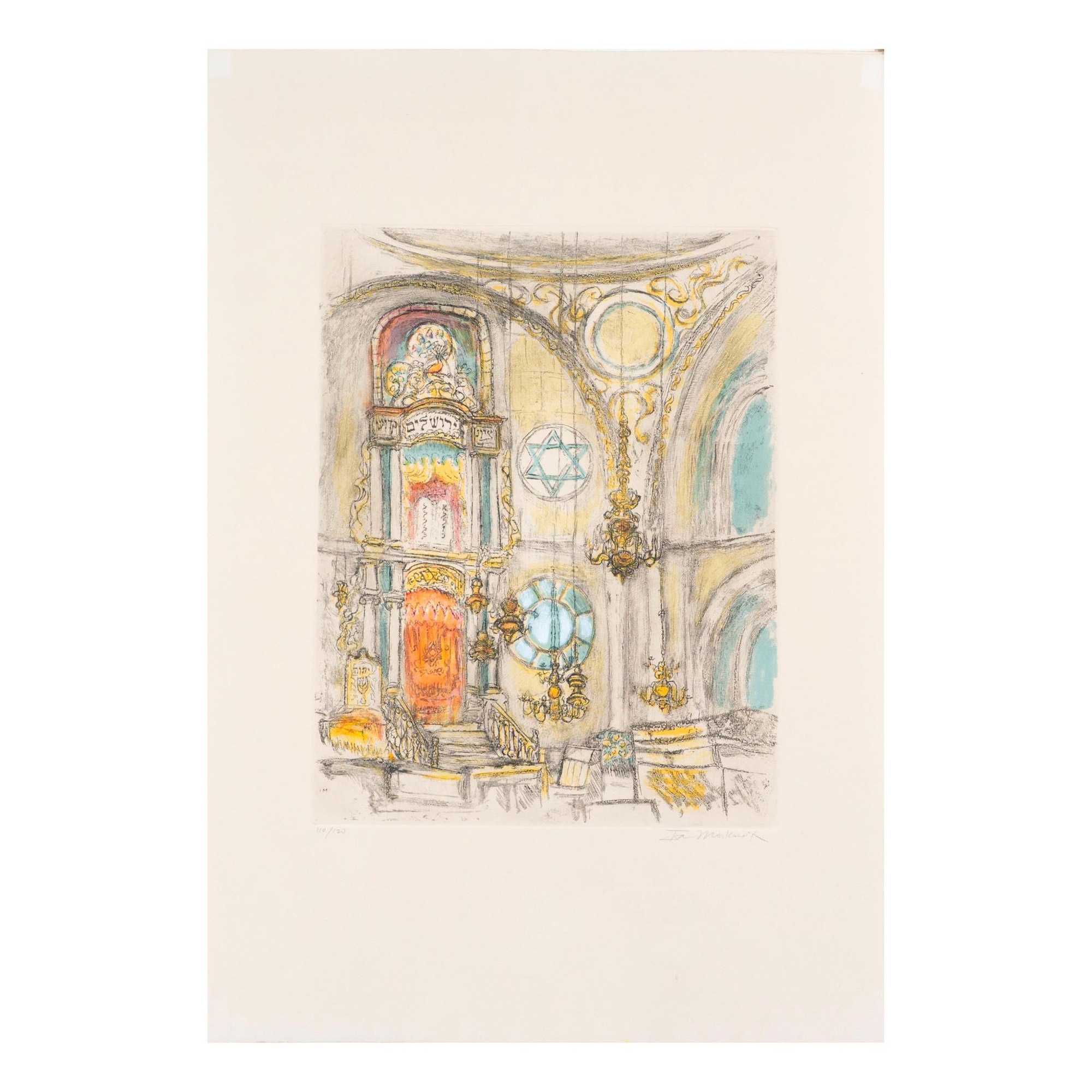 Ira Moskowitz | 10pc Ira Moskowitz, Original Color Etchings Torah I ...