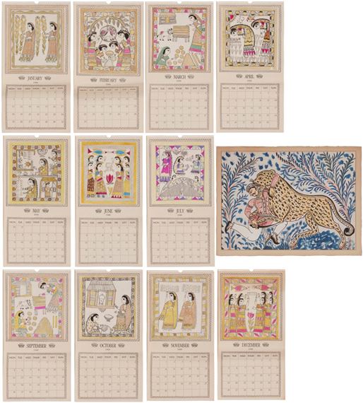Indian School, 20th Century | A group of 12 folk paintings (1988 ...