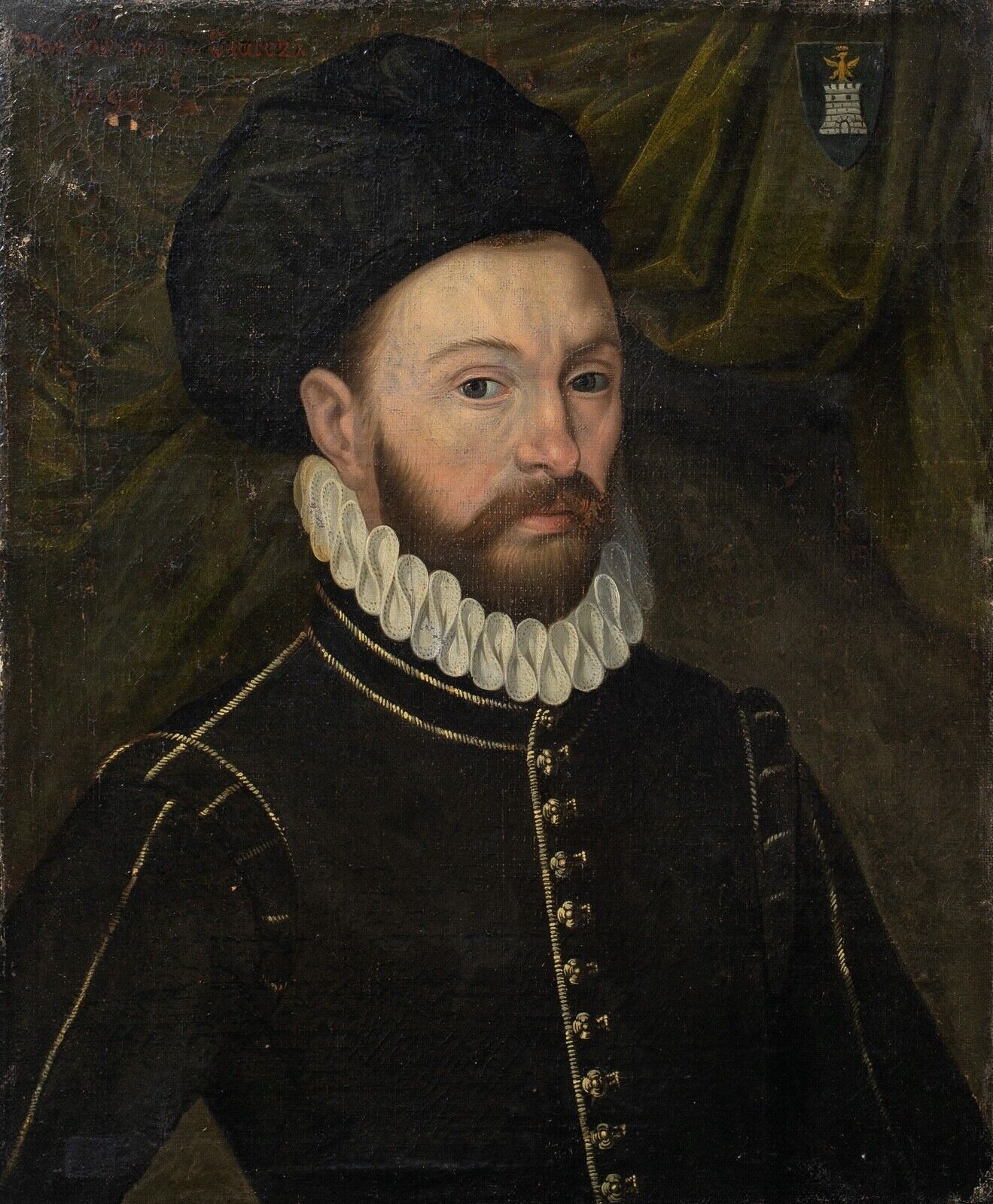 PORTRAIT OF DON LORENZO DE SUAREZ OIL PAINTING by Old Masters School, 15th Century, dated 1494