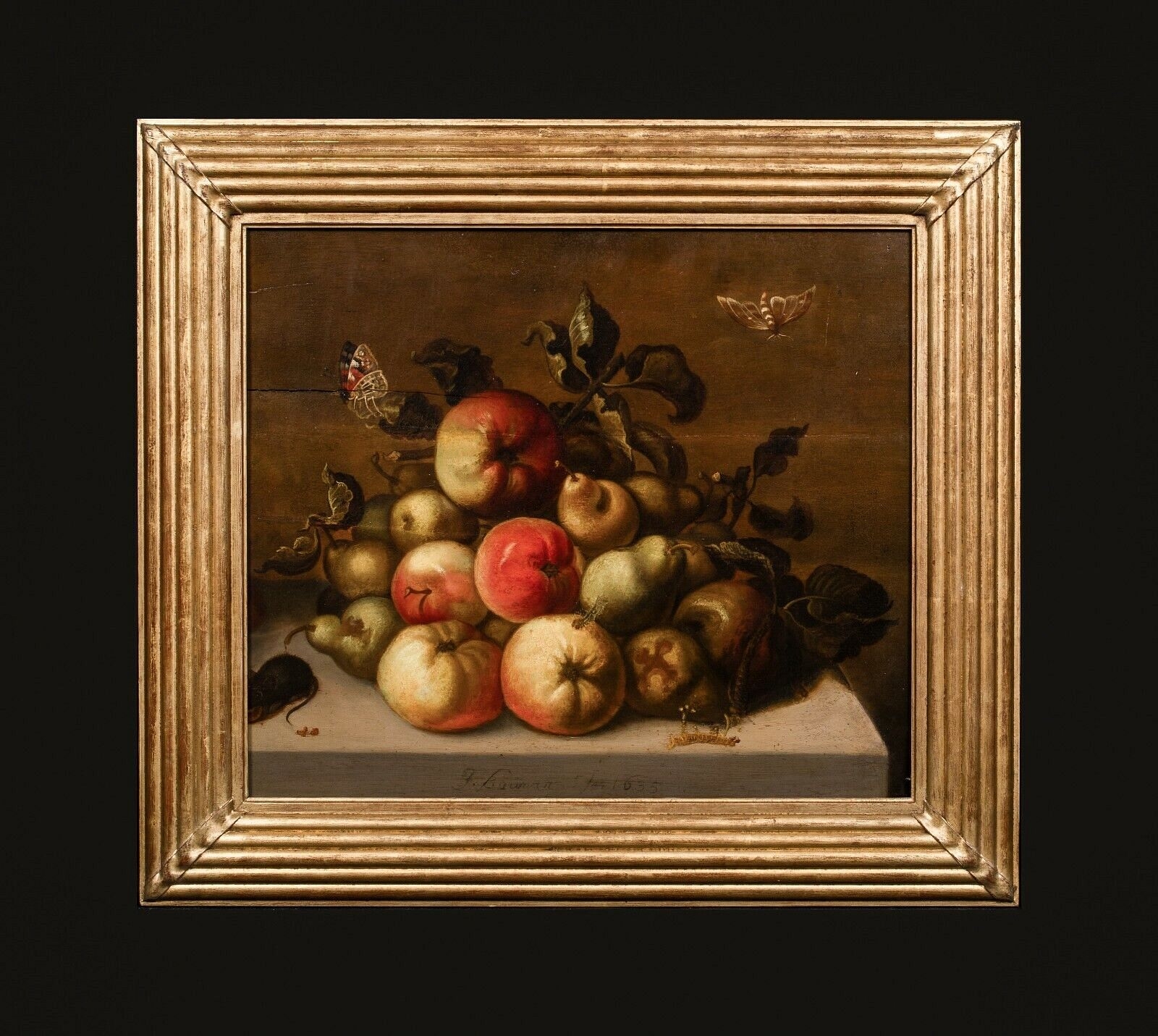 Ancient School, 17th Century | STILL LIFE OF FRUIT AND INSECTS OIL ...