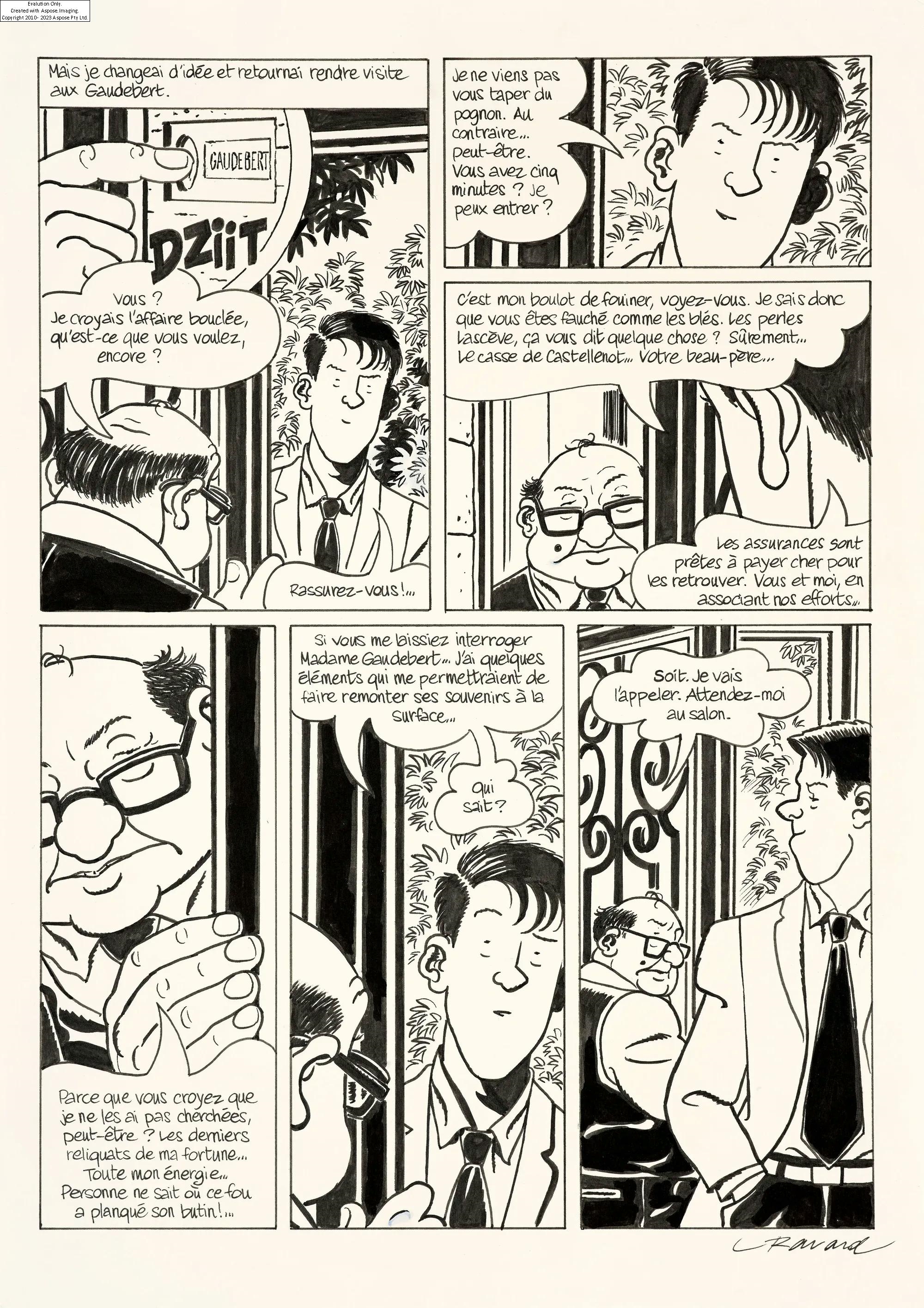 Artwork by François Ravard, Nestor Burma - Tome 13, Made of Indian ink on paper