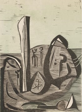Untitled (Landscape with Figure by Cecil Skotnes, 1955