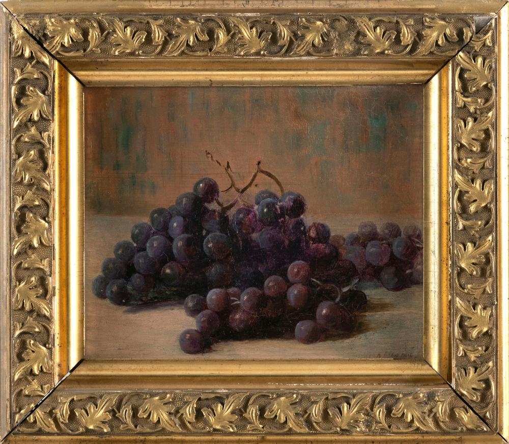 Artwork by Lemuel D. Eldred, Still life of grapes, Made of Oil on canvas