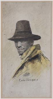PORTRAIT OF A MAN WITH A HAT - Carlos Vázquez
