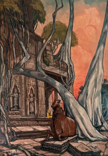 Artwork by André Maire, Angkor, Made of Oil on panel
