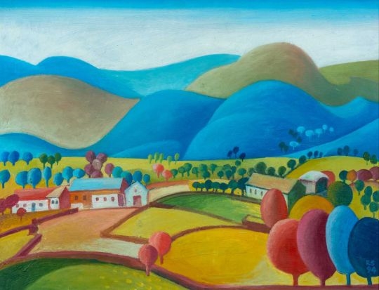Ralph Spiller | ‡ RALPH SPILLER oil on board - landscape with farmstead ...