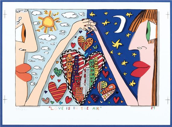 ジェームズリジー　LOVE IS IN THE AIR 版画 263/350 James Rizzi | Love is in the air (1989) | MutualArt