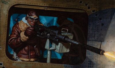 <b>Saul Tepper (American, 1899-1987)</b><br> <i>Machine Gunner</i><br> by Saul Tepper