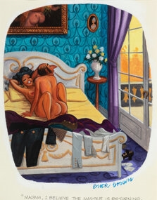 Artwork by Buck Brown, Madame, I Believe the Master is Returning, Should I Withdraw, Made of Watercolor on paper