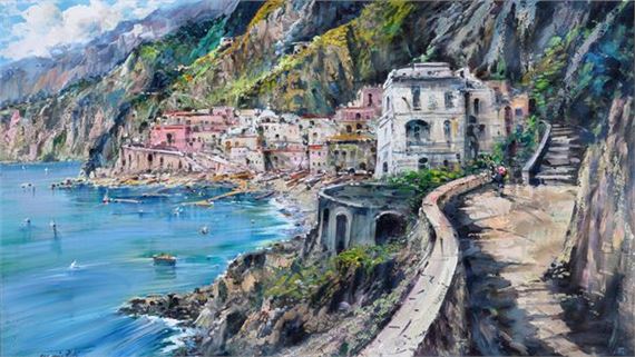 DIPINTO POSITANO DI MARINO FALIERO - Marino Faliero