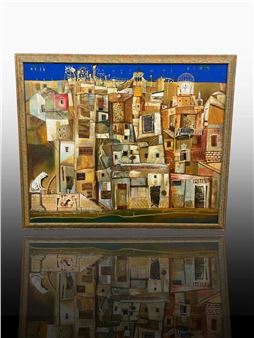 An Alexander Gurevich Street Bahar Oil On Canvas - Alexander Gurevich