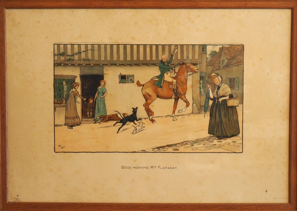 Artwork by Cecil Aldin, Paire de lithographies anglaises d’après Cécil Aldin « Good Morning Mr