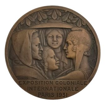 Exposition coloniale internationale Paris 1931 Médaille ronde - Lucien Bazor