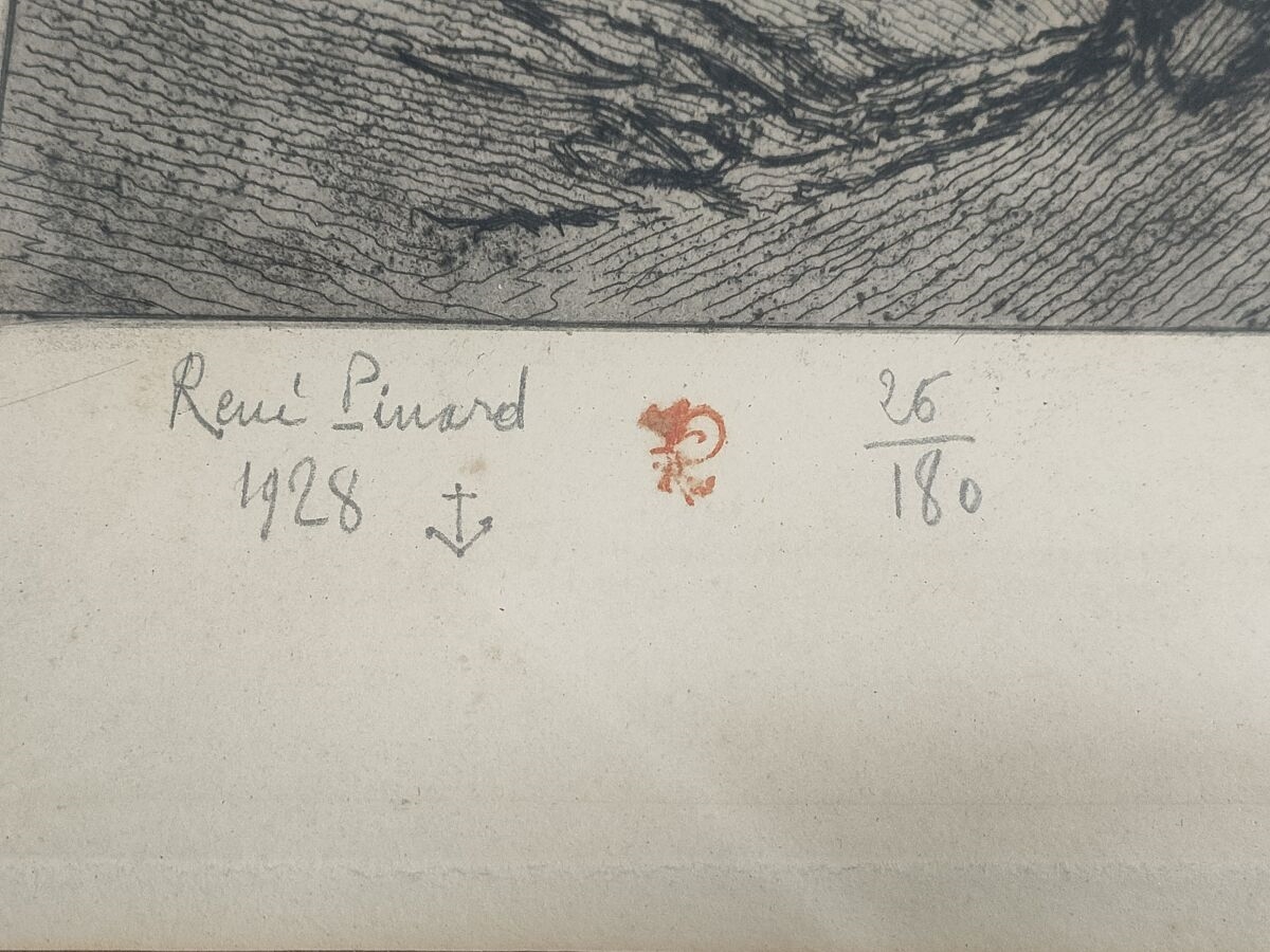 Artwork by René Pinard, Ile d'Yeu, Made of Engraving