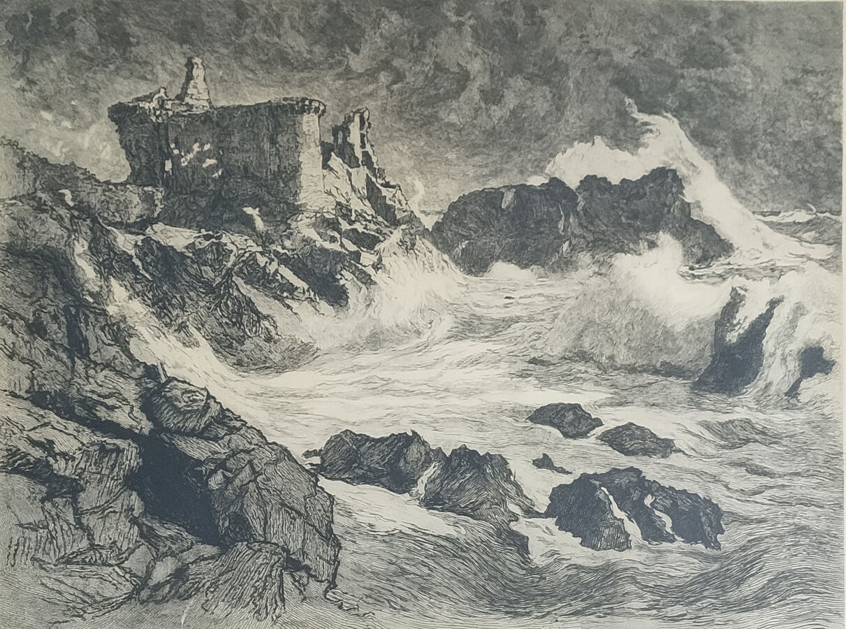 Artwork by René Pinard, Ile d'Yeu, Made of Engraving