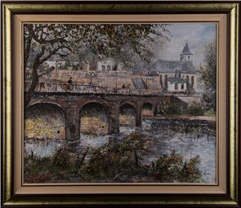 Saarbrücken: Blick auf die Alte Brücke - Otto Harlos