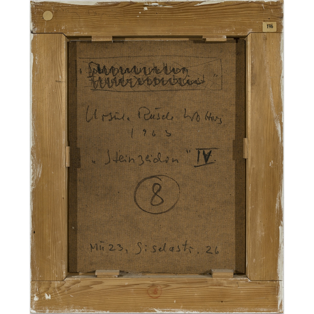 Artwork by Wolters Ursula Rusche, Steinzeichen IV, Made of Oil auf hardboard