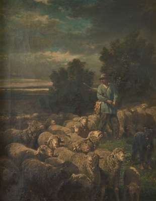 1894) - Herder and His Flock - Charles Émile Jacque