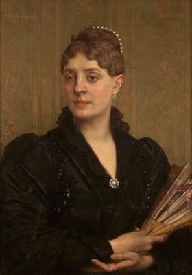 Elegant Lady with a Fan - Jules-Joseph Lefebvre