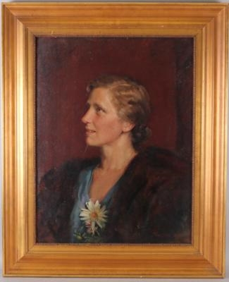 "Damenportrait" by Karl Truppe, dated 1933