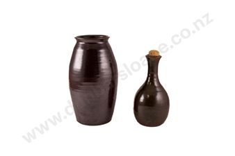 John Ellis Hutchinson Vase & Rex Valentine Stoppered Bottle - John Ellis Hutchinson