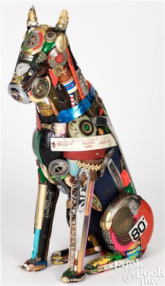 Leo Sewell, seated boxer dog by Leo Sewell